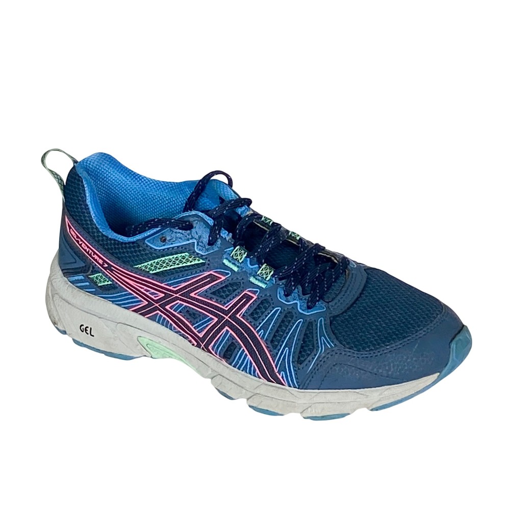 ASICS Gel-Venture 7 Womens Trail Running Shoes Navy Pink 1012A476 Size 9.5